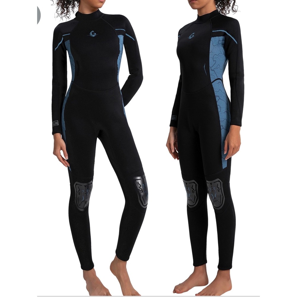 GoldFin Women 3mmNeoprene Wetsuit Full Body Scuba Diving Surfing Steamer Black M